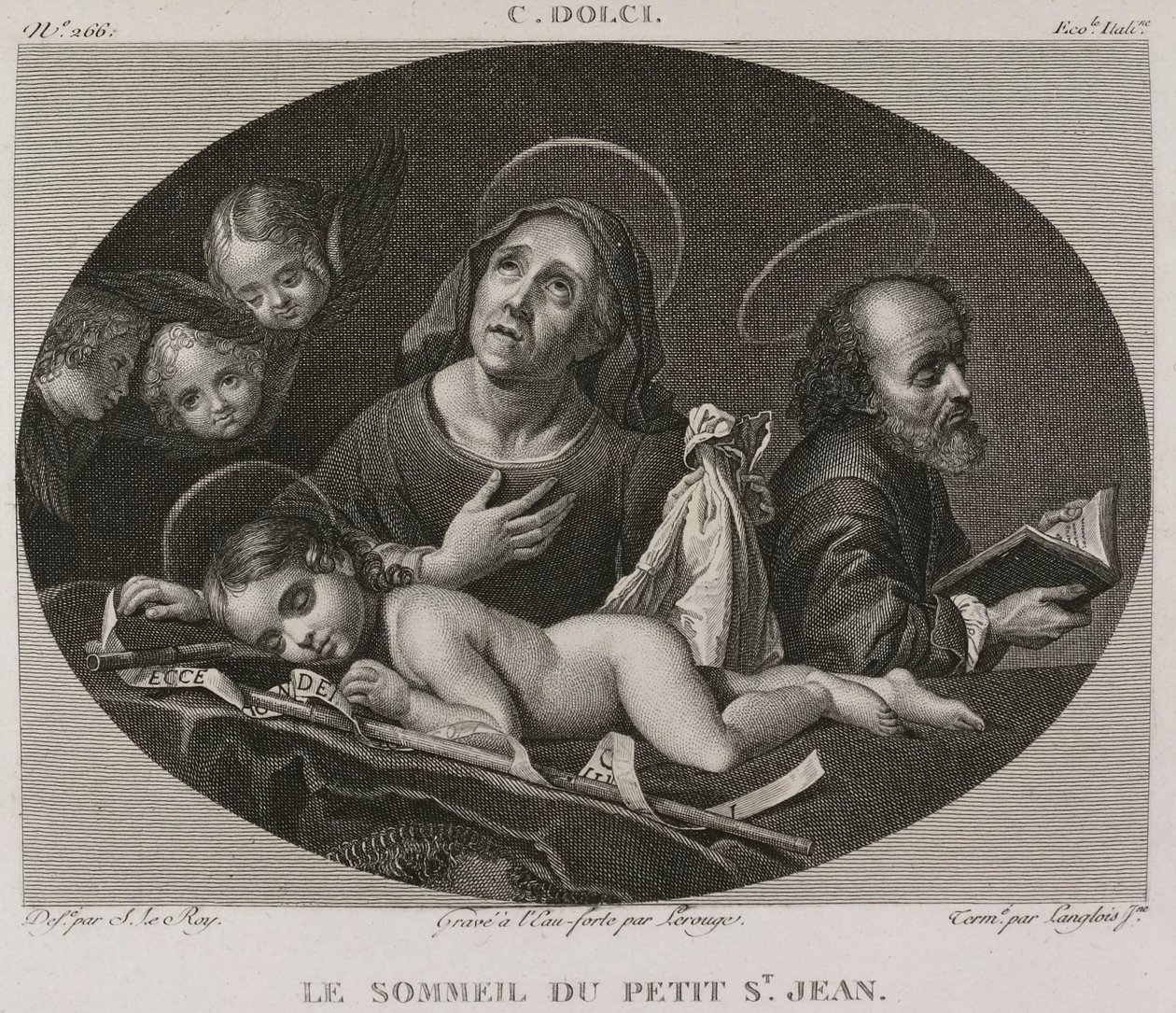 Denis-Sébastien Leroy, Lerouge et Langlois jeune - De slaap van de kleine Johannes, naar Carlo Dolci - 1802-1815 door Denis Sebastien Leroy