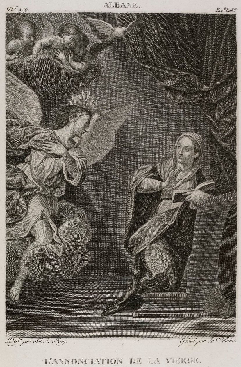 Denis-Sébastien Leroy et Le Villain - De Annunciatie van de Maagd, naar Francesco Albani - 1802-1815 door Denis Sebastien Leroy