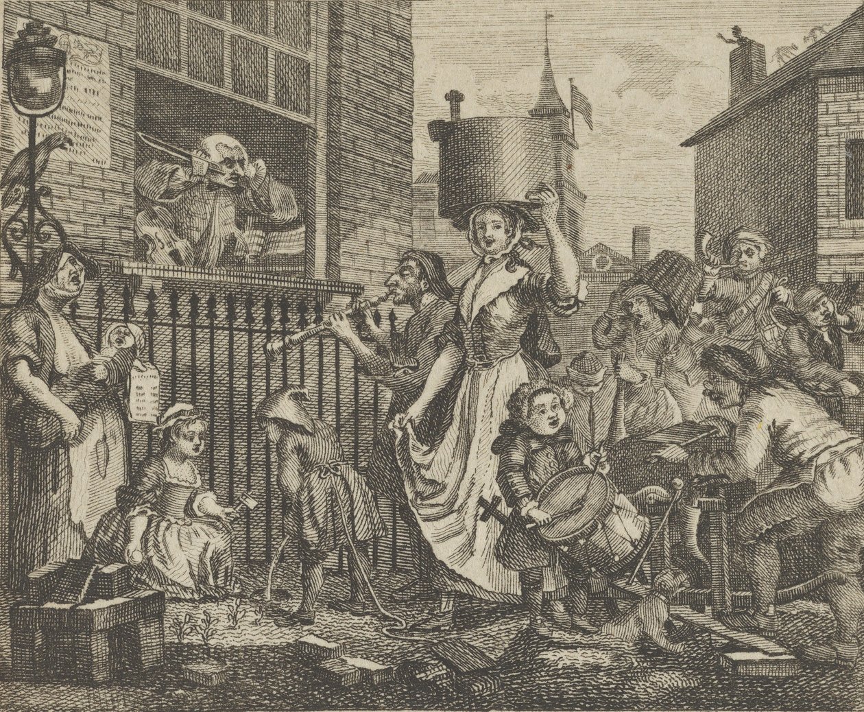 De woedende muzikant, ca. 1800 door Dent