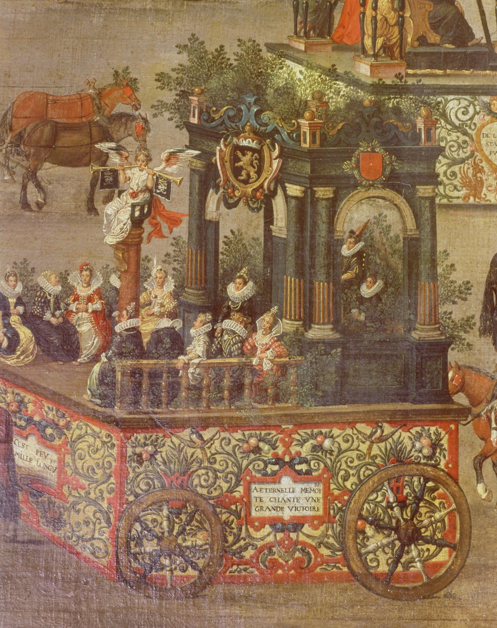 De Triomf van Aartshertogin Isabella in de Ommeganck in Brussel op 31 mei 1615, detail van de Kar van het Hof van Isabella, 1615 (detail) door Denys van Alsloot