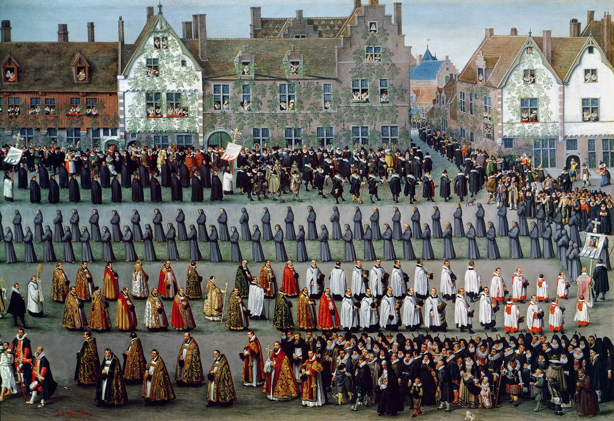 De Triomf van Aartshertogin Isabella (1556-1633) in de Ommegang in Brussel, 31 mei 1615, 1616 (detail) door Denys van Alsloot