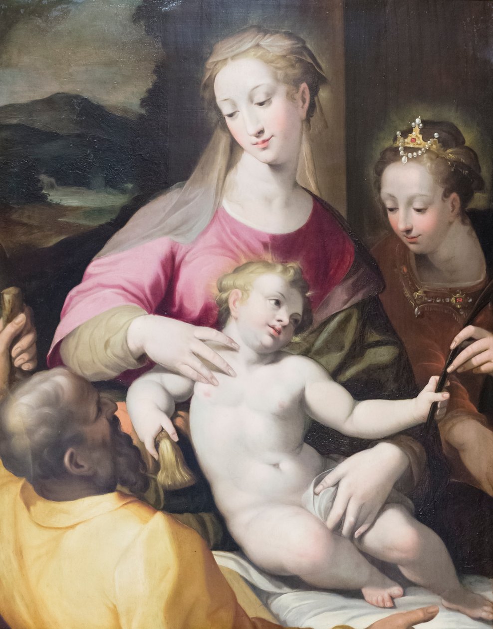 Het mystieke huwelijk van Sint Catharina door Denys Calvaert or Calvart