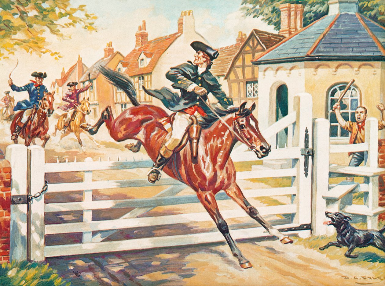 Highwayman wordt achtervolgd door de Bow Street Runners door Derek Charles Eyles