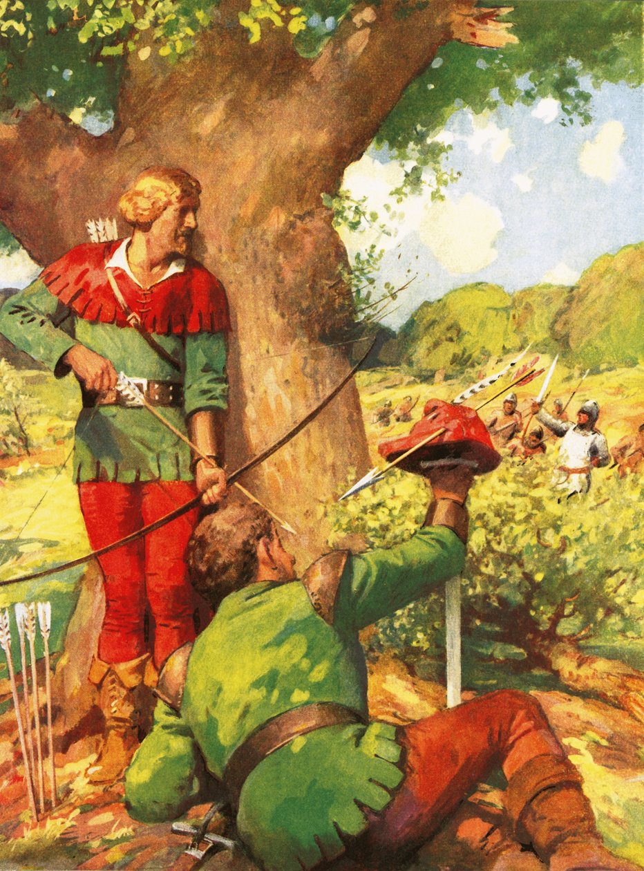 Robin en Little John verwarren de Noormannen door Derek Charles Eyles