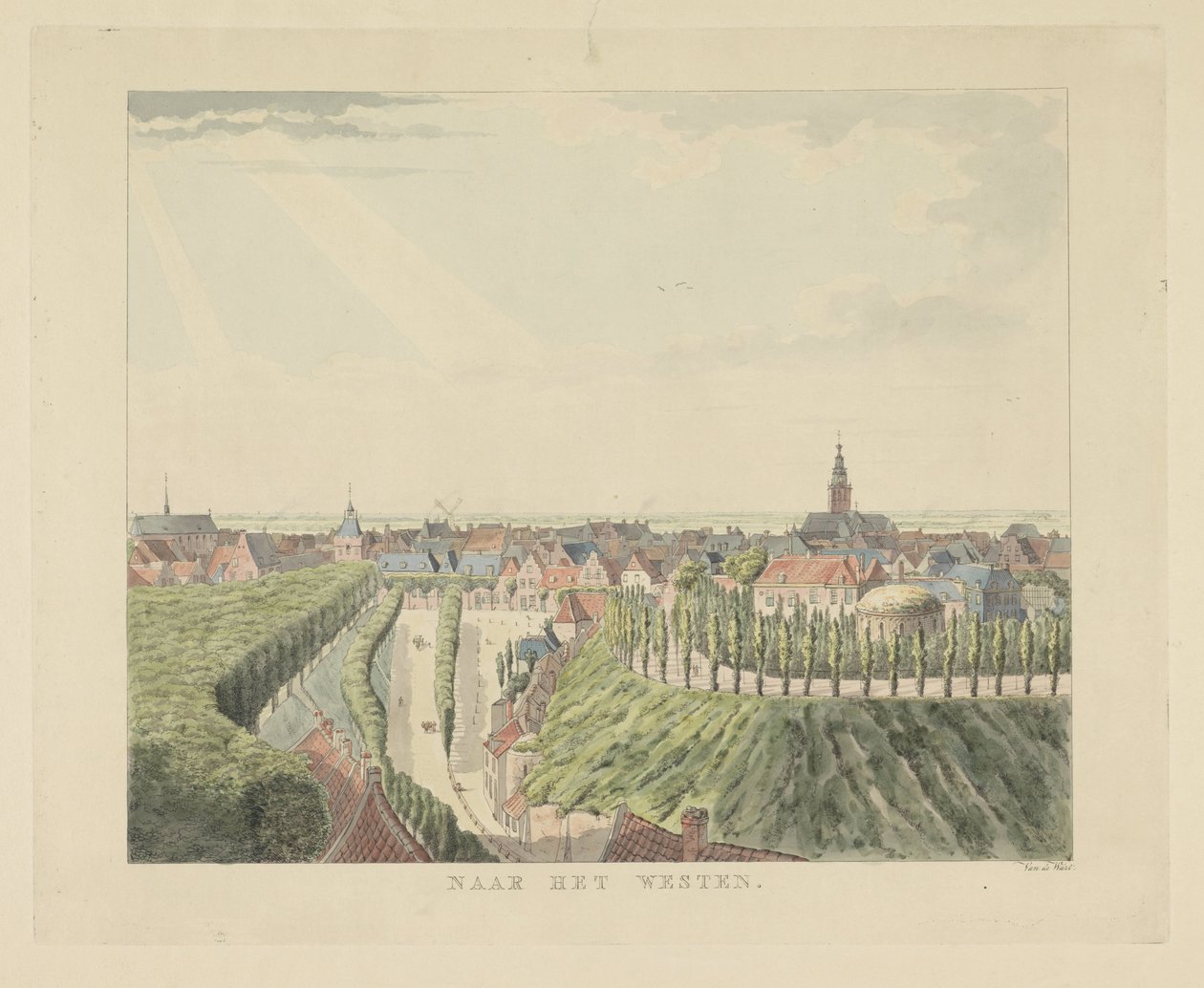 Nijmegen, zicht vanuit de Belvédère richting het westen door Derk Anthony van de Wart