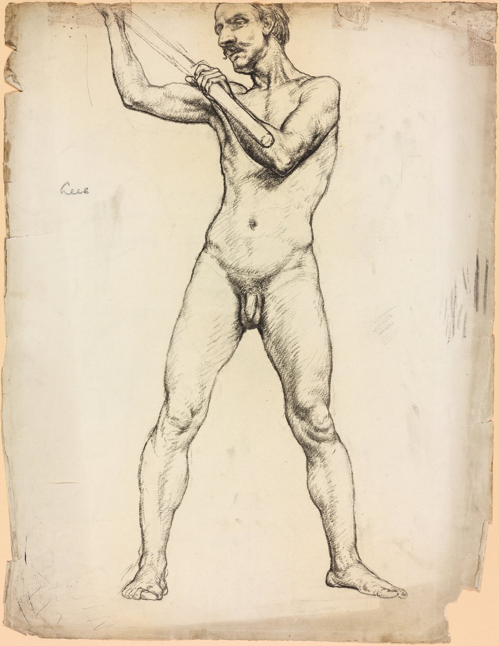 Een studie van een mannelijk figuur door Derwent Lees
