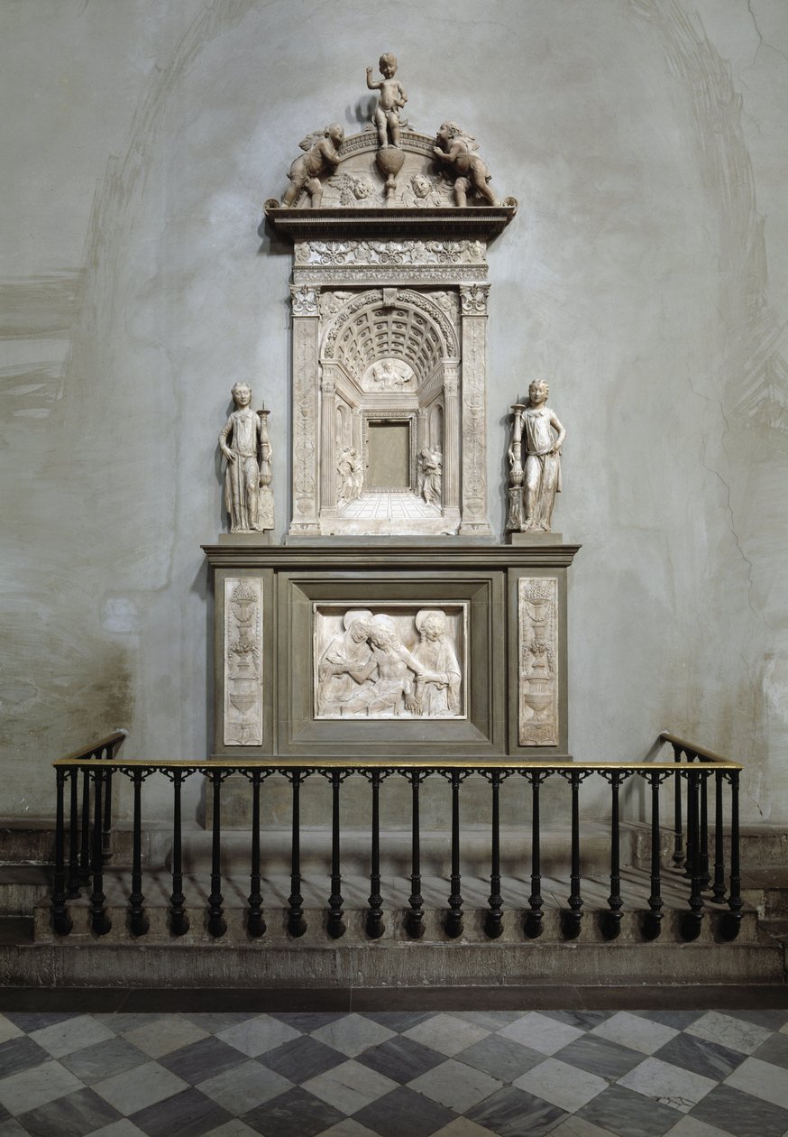 Marmeren tabernakel door Desiderio da Settignano (ca. 1430-1464) 1461 Florence, kerk van San Lorenzo door Desiderio da Settignano