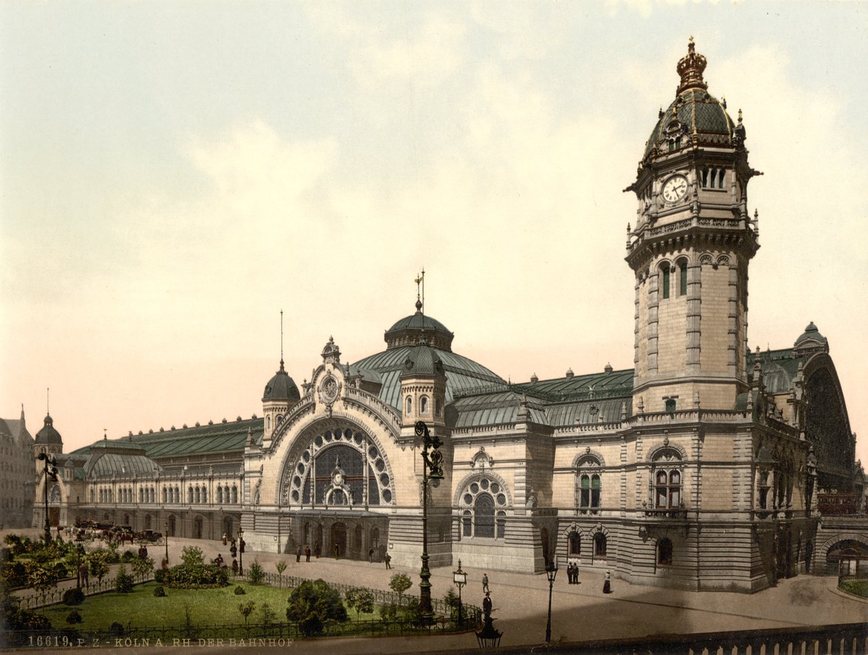 Treinstation, Keulen, Duitsland, ca. 1900 door Detroit Publishing Co.