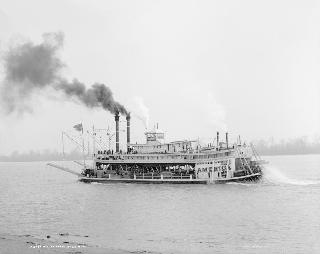 Rivierboot, Mississippi River, VS, ca. 1906 door Detroit Publishing Co.