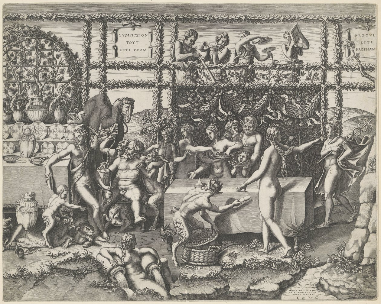 Huwelijksfeest van Amor en Psyche (midden deel) door Diana Mantuana