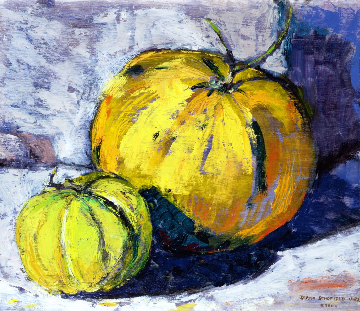 Meloenen in de zon, 1982 door Diana Schofield