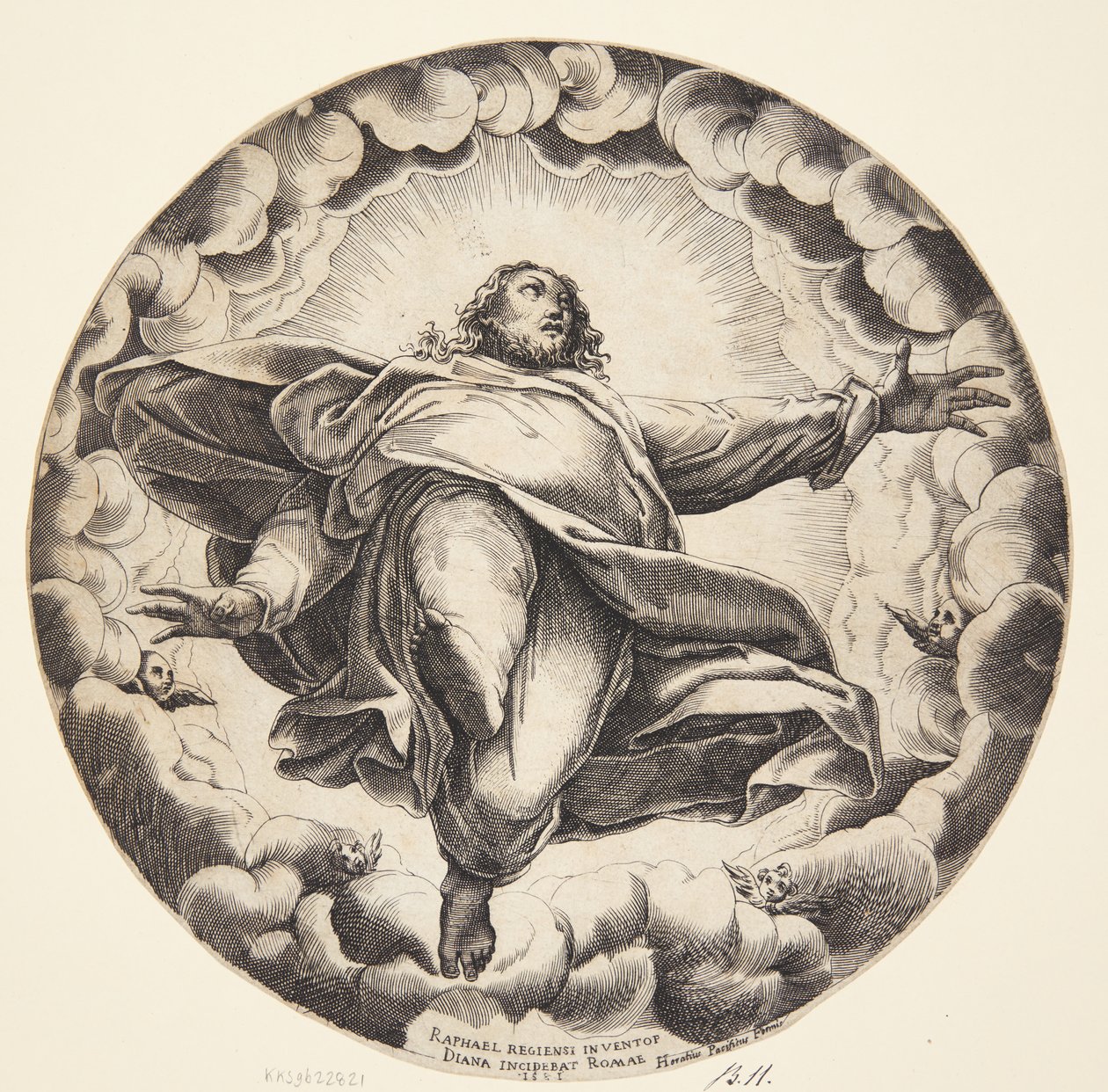 Hemelvaart van Christus door Diana Scultori