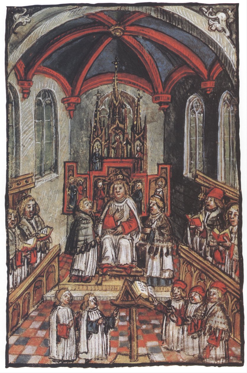 Konstanz bisdomstrijd van 1474 door Diebold Schilling the Younger