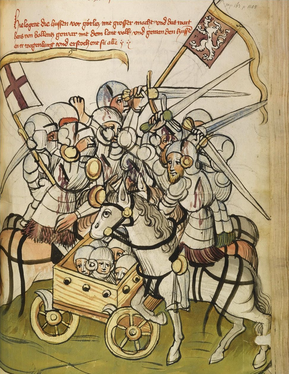 Hussietenoorlog Uit: Het leven en de tijden van keizer Sigismund door Eberhard Windeck, ca. 1450 door Diebold, Lauber