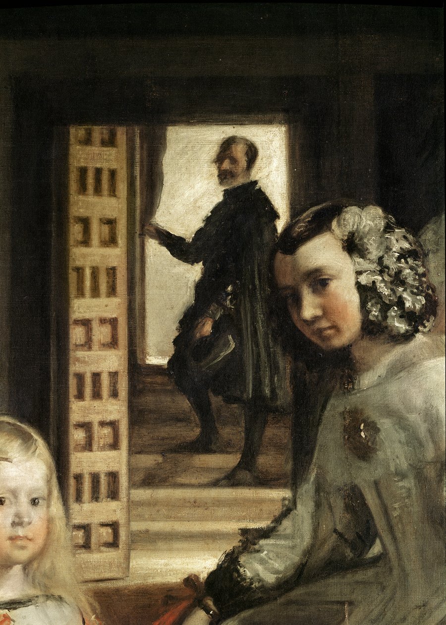 Detail van de achtergrond van Las Meninas, of De familie van Filips IV, ca. 1656 (detail) door Diego Velázquez