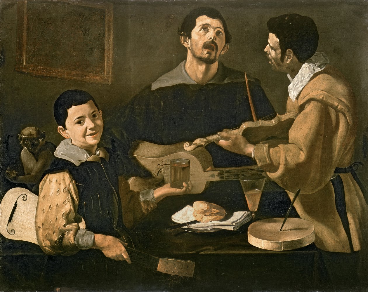Drie muzikanten door Diego Velázquez