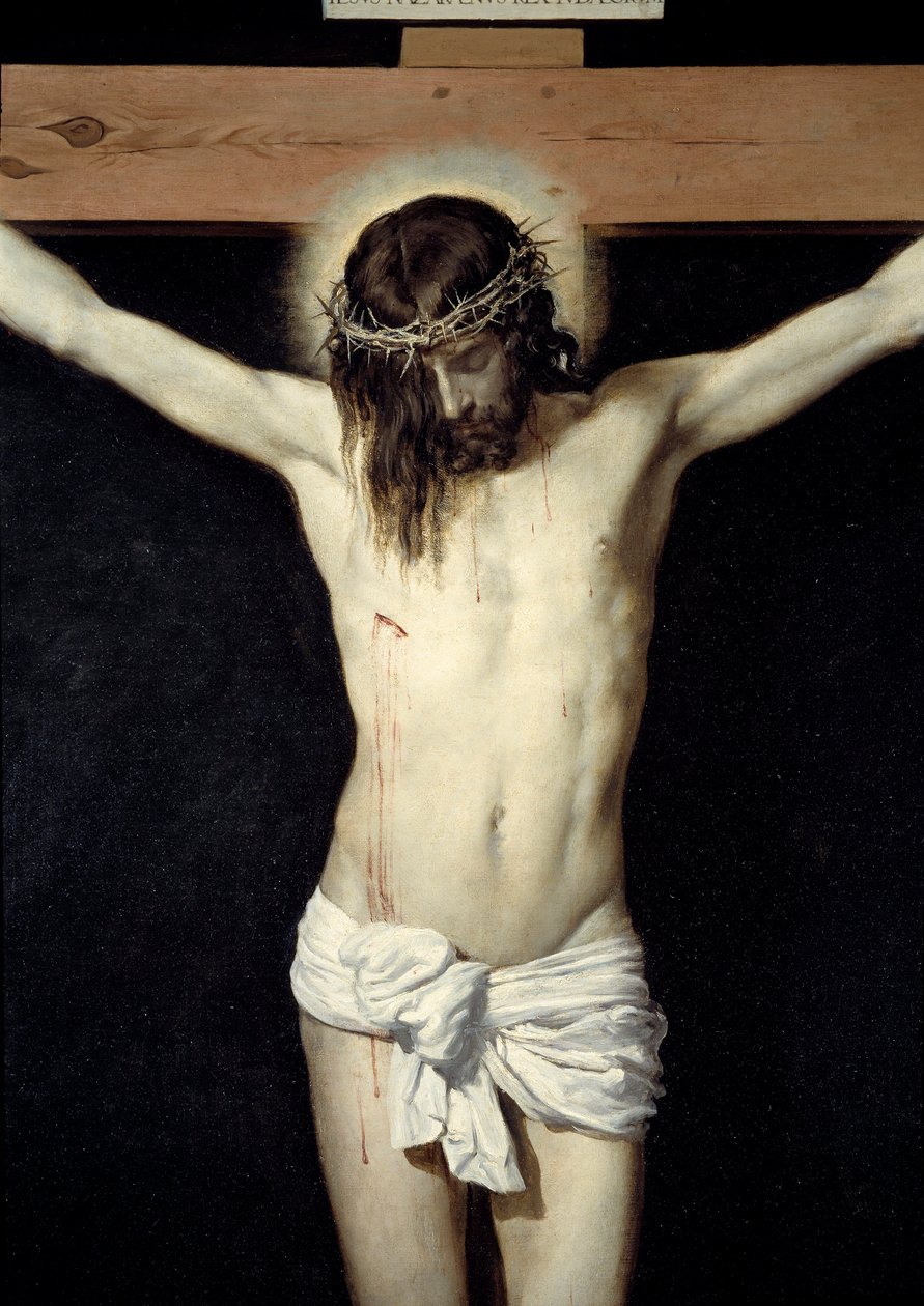 Christus gekruisigd (detail). Schilderij door Diego Rodriguez de Silva y Velasquez (1599-1660) door Diego Velázquez