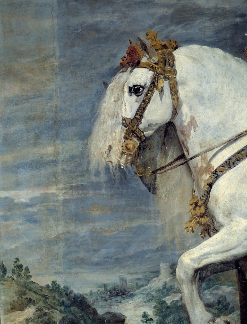 Ruiterportret van Isabella van Frankrijk (detail) door Diego Velázquez