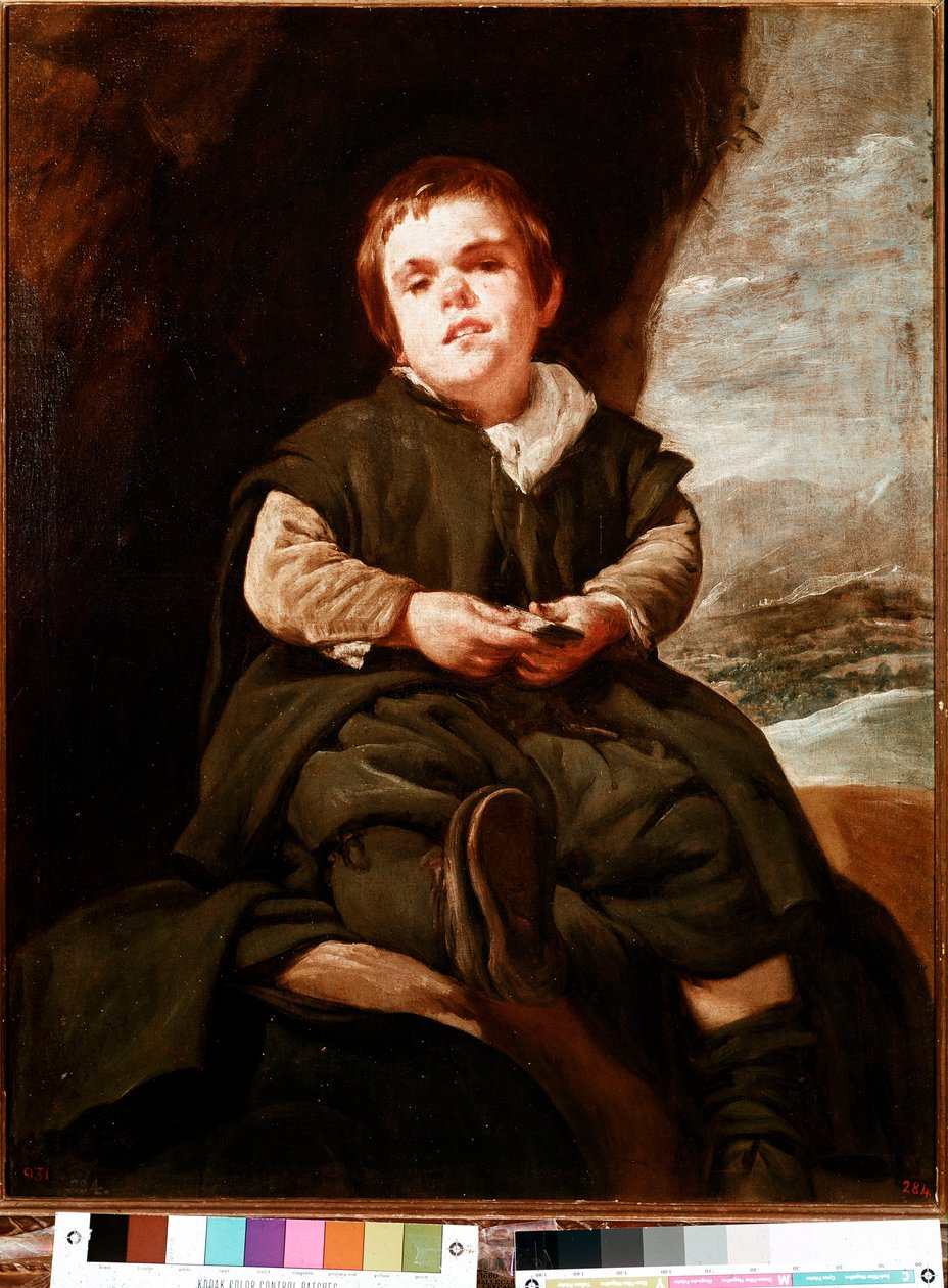 Portret van Don Franciso Lezcano, dwerg van het hof van Spanje door Diego Velázquez