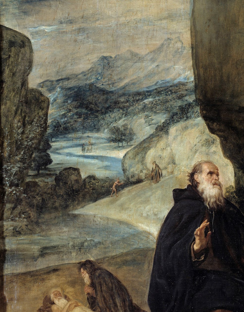 Sint Antonius en Sint Paulus kluizenaar (detail) door Diego Velázquez