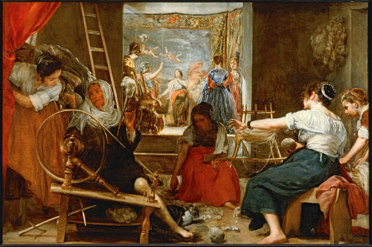De Fabel van Arachne ... (schilderij op doek) door Diego Rodriguez de Silva y Velazquez