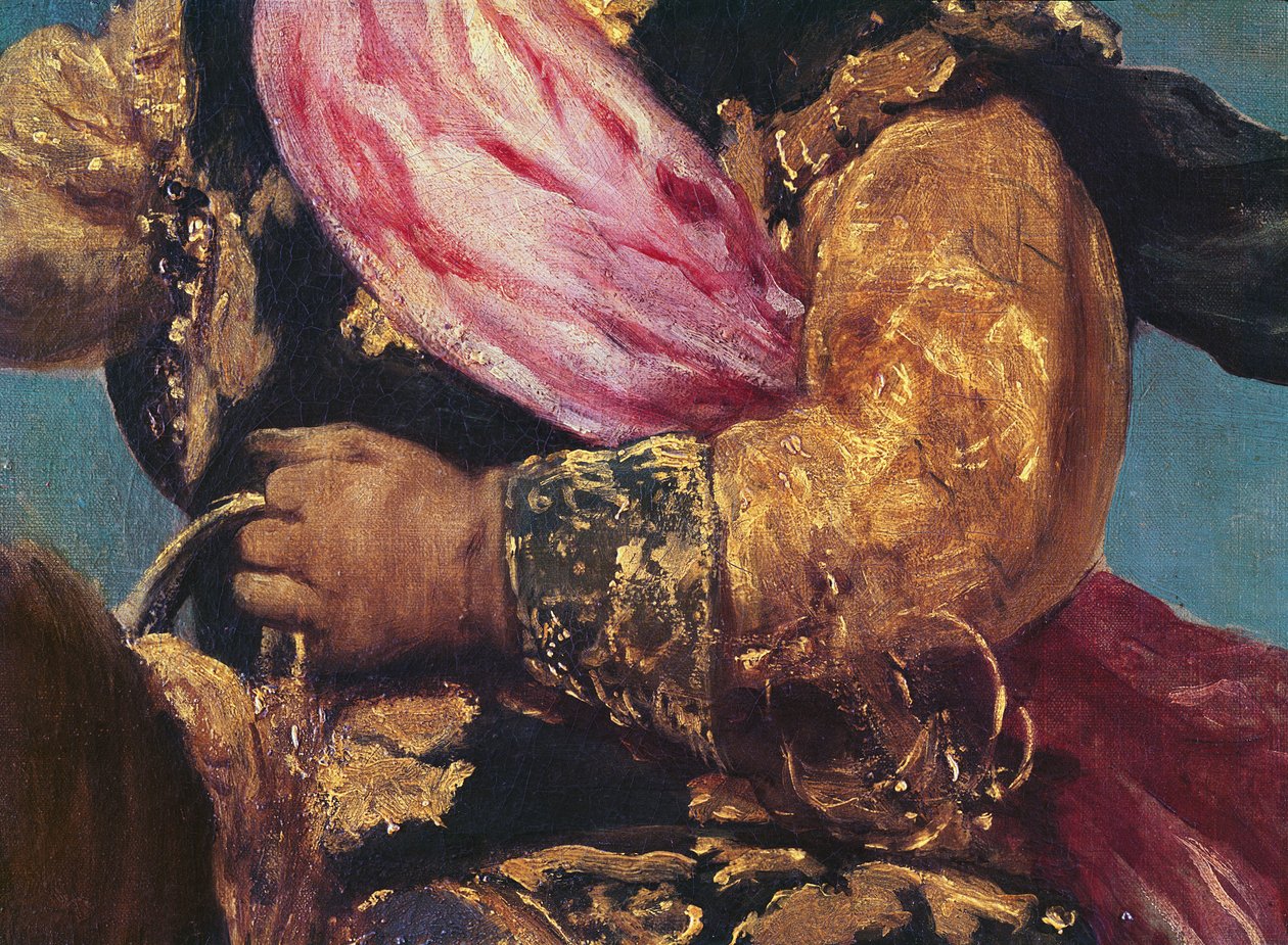 Detail van Prins Balthasar Carlos te Paard, ca. 1635-36 (detail) door Diego Velázquez