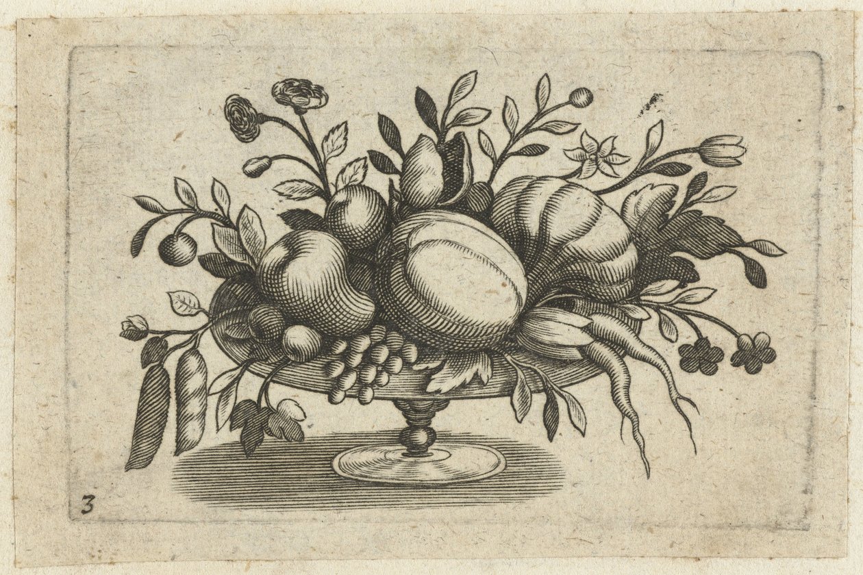 Vruchten op schaal (Fruchtenbuchlein zum Reisen dienlich) door Dietrich Krüger (attributed to)