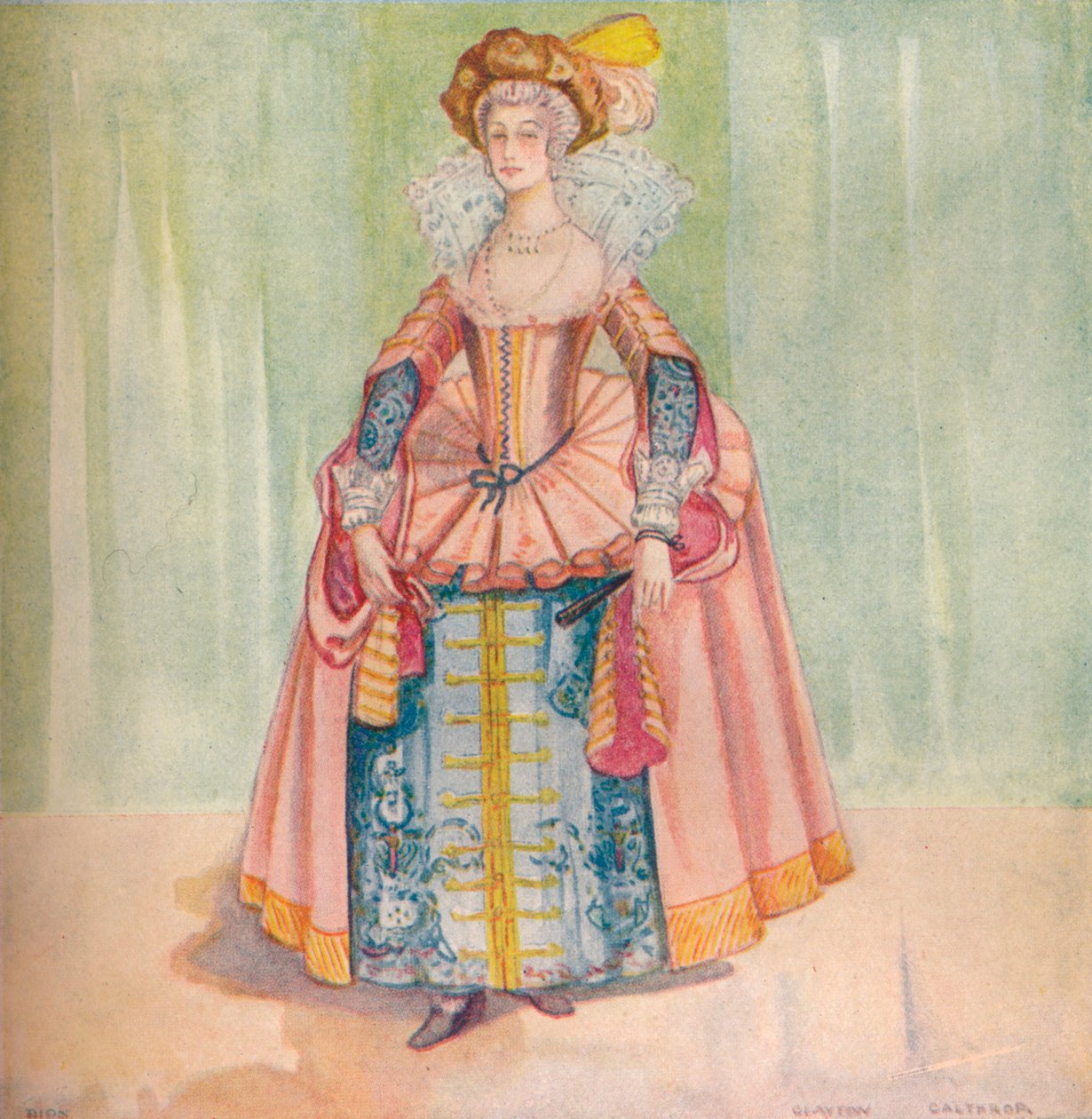 Een vrouw uit de tijd van James I, 1907 door Dion Clayton Calthrop