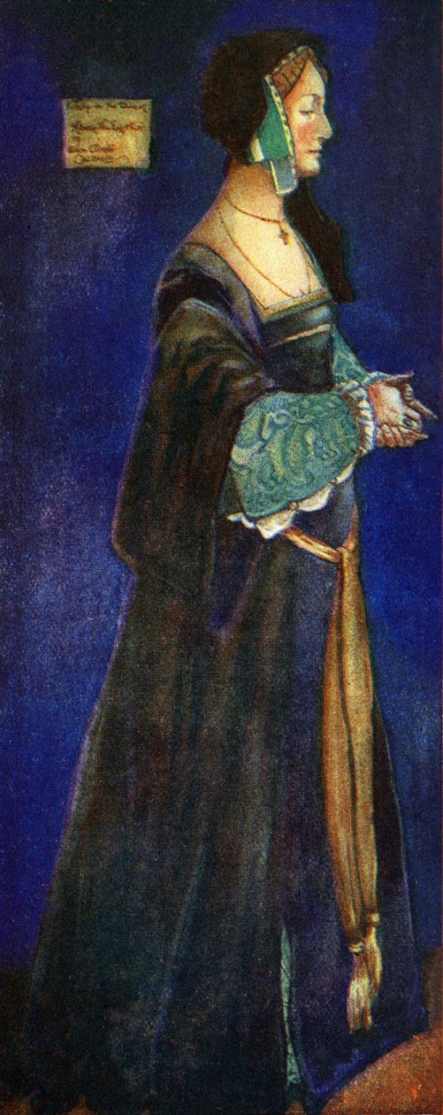 Vrouwelijk kostuum in de regeerperiode van Hendrik VIII (1509-1547) door Dion Clayton Calthrop