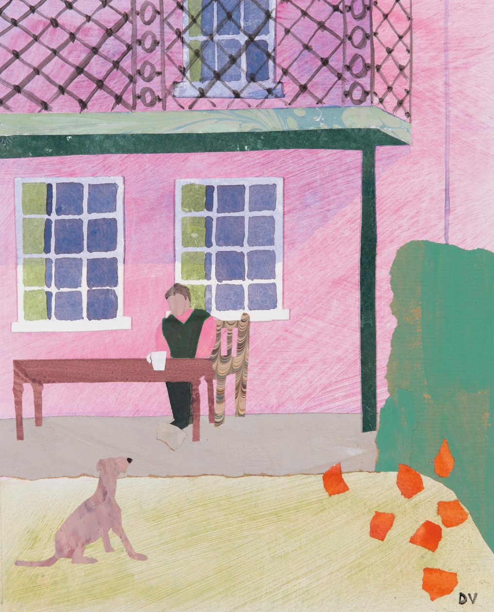 Koffiepauze (collage) door Dione Verulam