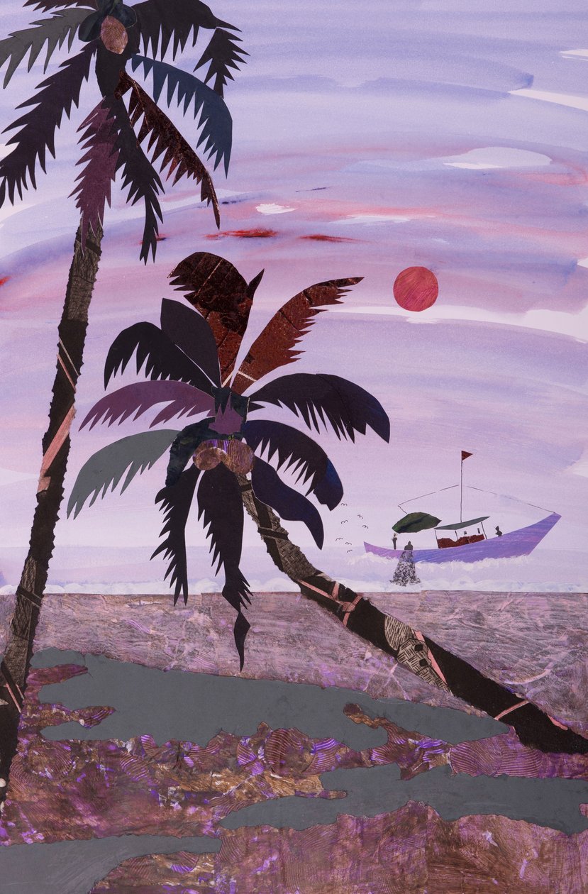 Vissen, 2020 (collage) door Dione Verulam