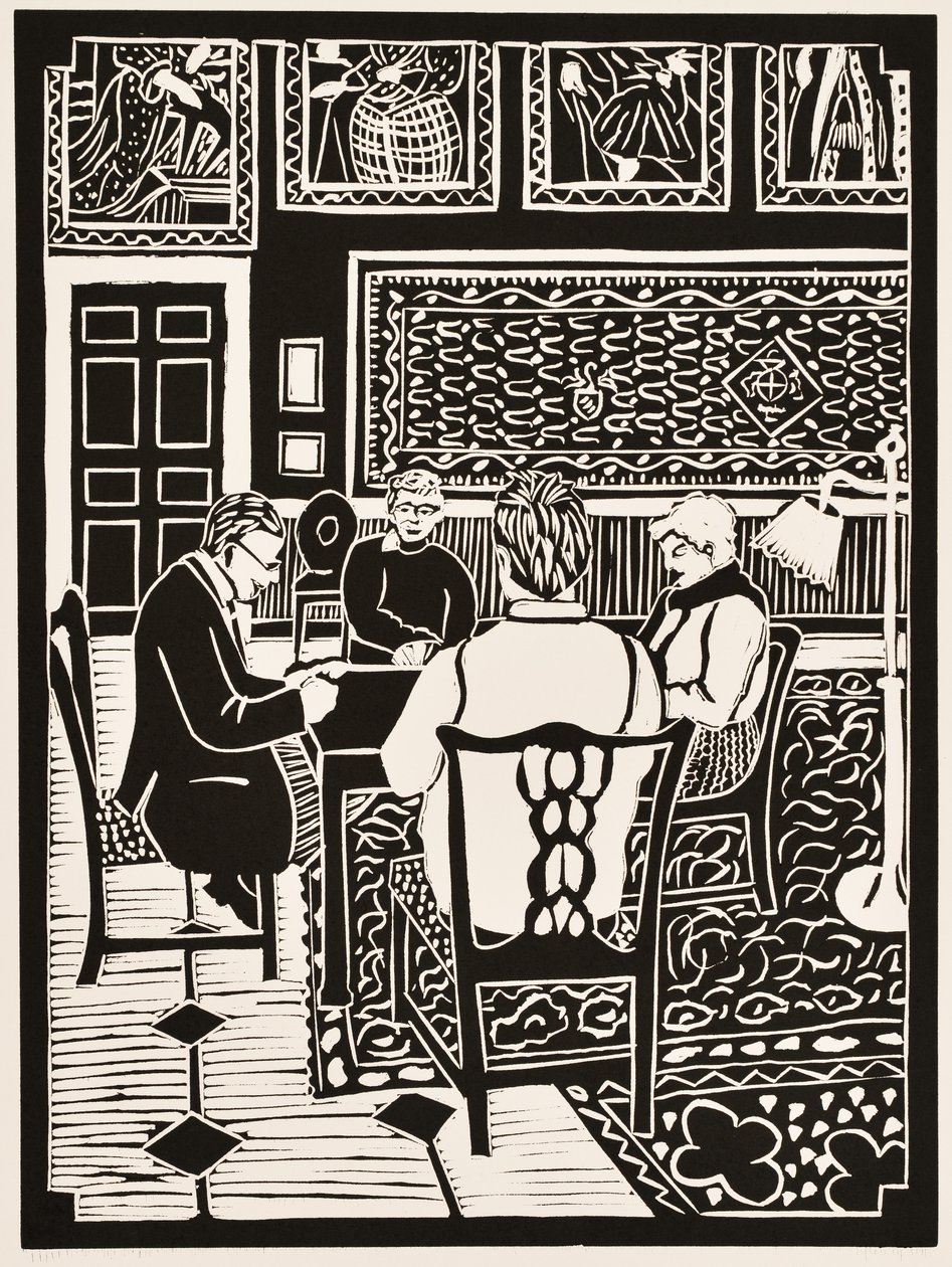 Maanden van het jaar: Maart, 2012 (linoleumsnede) door Dione Verulam