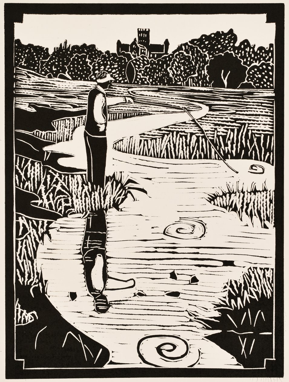 Maanden van het jaar: Mei, 2012 (linoleumsnede) door Dione Verulam