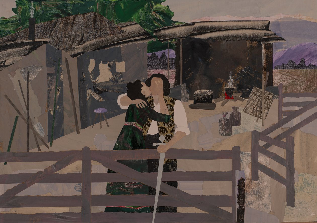 Het afscheid bij de hut van Hunding, Ringcyclus van Wagner (collage) door Dione Verulam