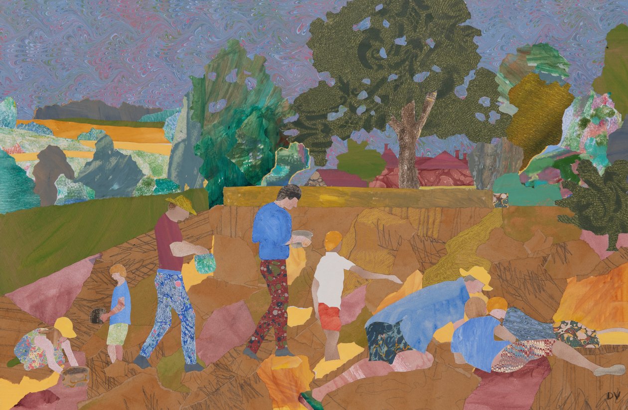 Gele ratelaar oogst (collage) door Dione Verulam