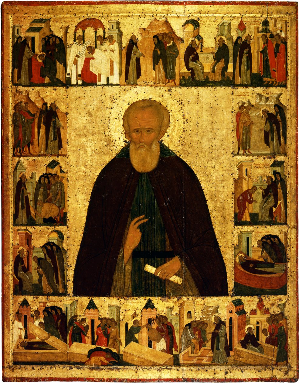 Sint Dmitry Prilutsky met scènes uit zijn leven, ca. 1503 door Dionysius