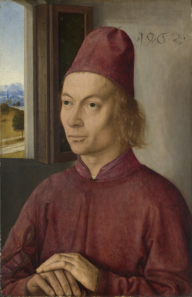 Portret van jonge man, misschien Jan van Winckele, 1462 door Dirck Bouts