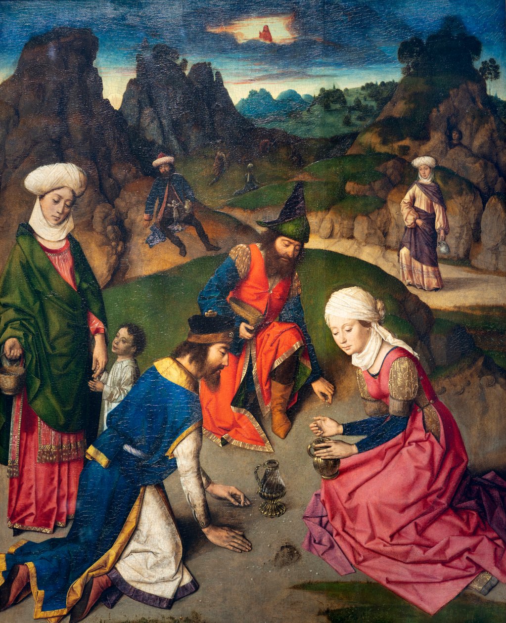 Parochiekerk Sint-Pieter. Laatste Avondmaal. Dirk Bouts. 1464-1468. (detail) door Dirck Bouts
