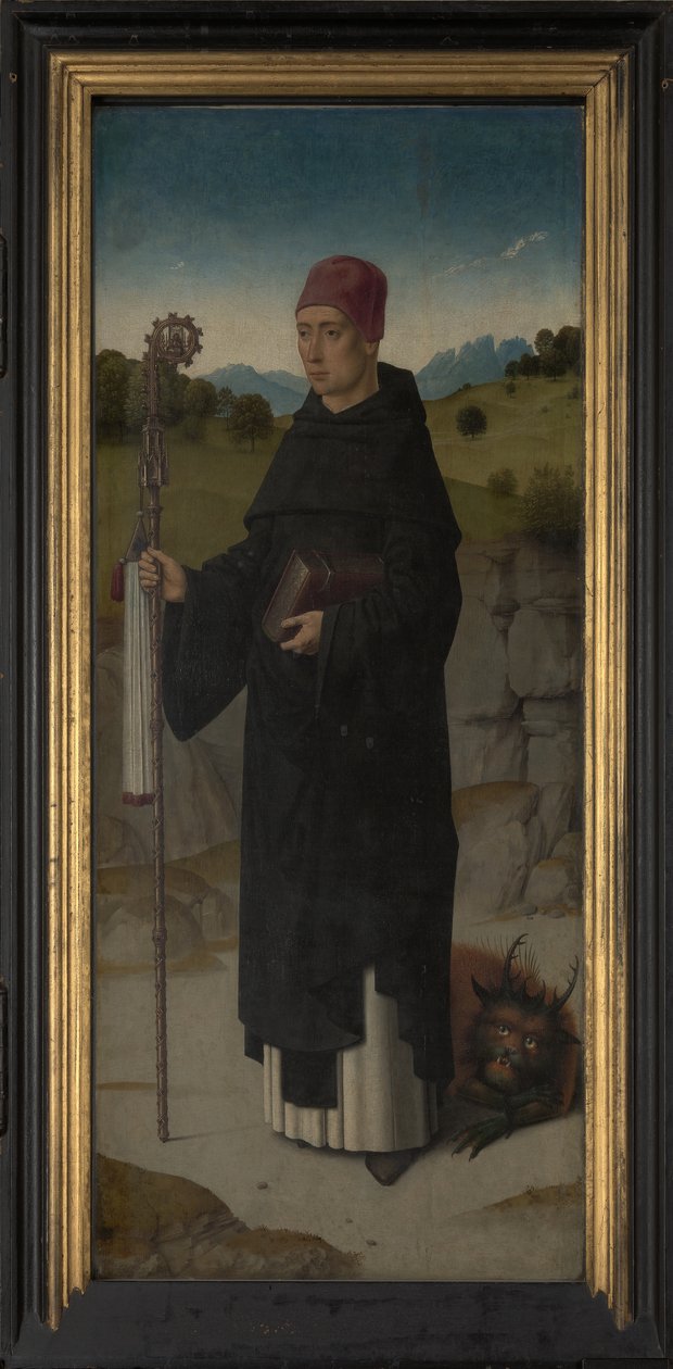 Sint Bernardus, linker paneel van het drieluik van Sint Erasmus, ca. 1460 door Dirck Bouts
