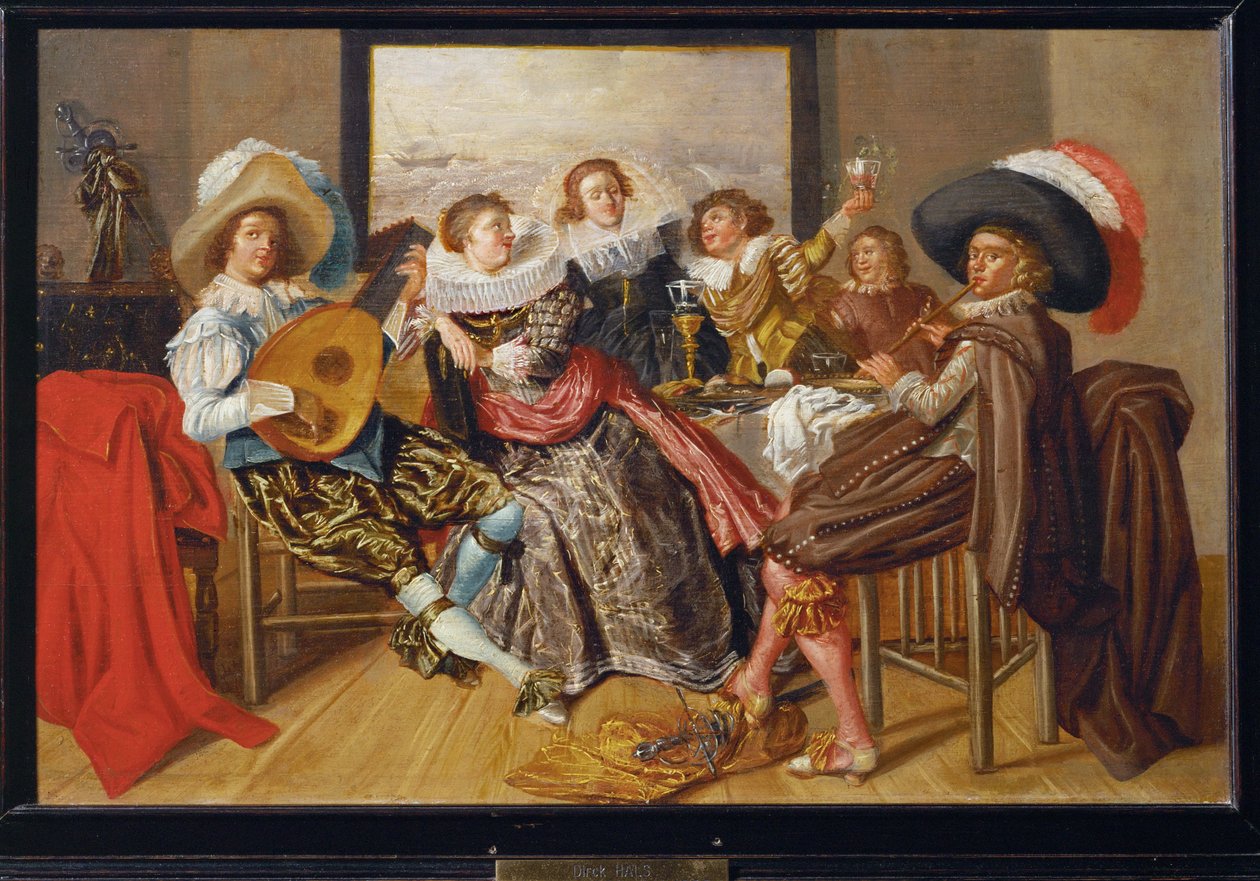 Reünie galante - gay bedrijf ... door Dirck Hals