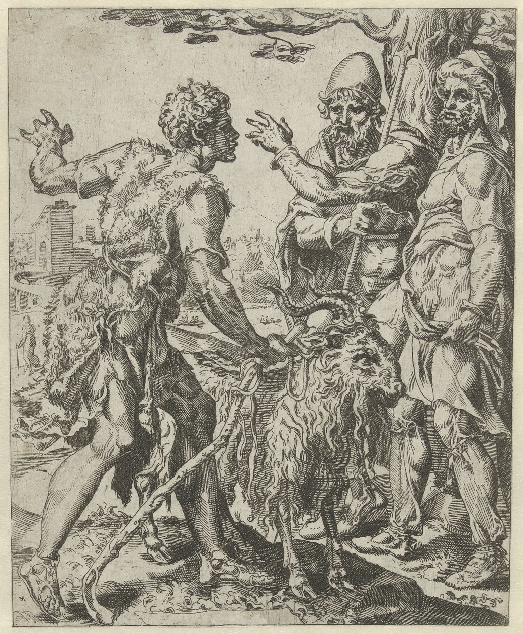 Chira op zoek naar de prostituee door Dirck Volckertsz. Coornhert (attributed to)