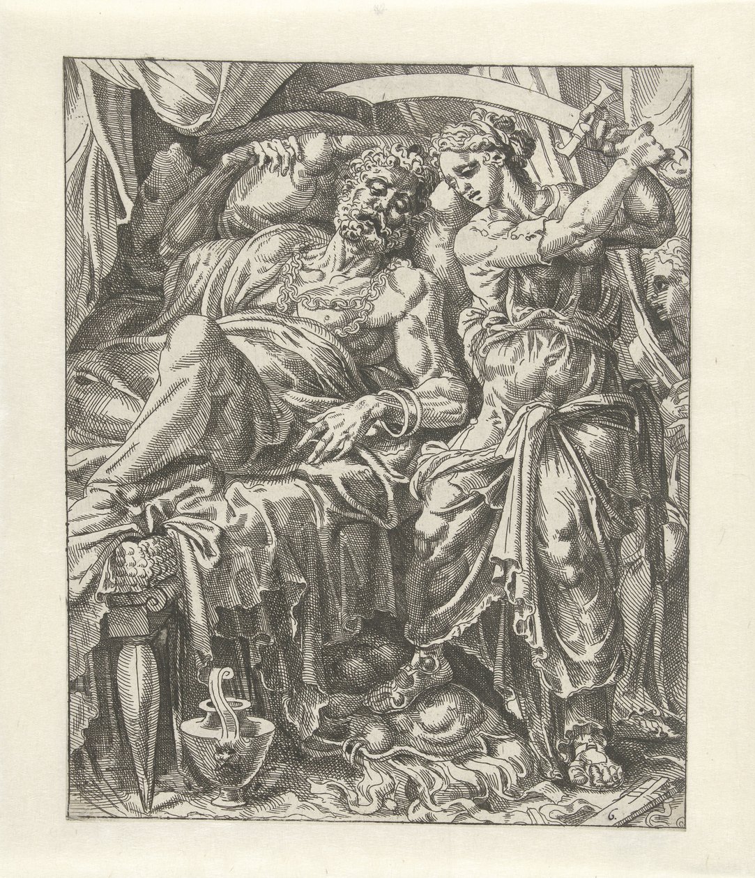 Judit onthoofdt Holofernes door Dirck Volckertsz. Coornhert (attributed to)