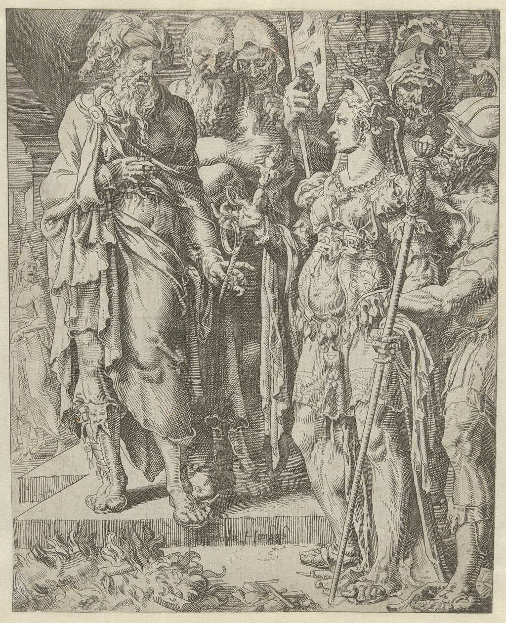 Tamar toont het onderpand door Dirck Volckertsz. Coornhert (attributed to)