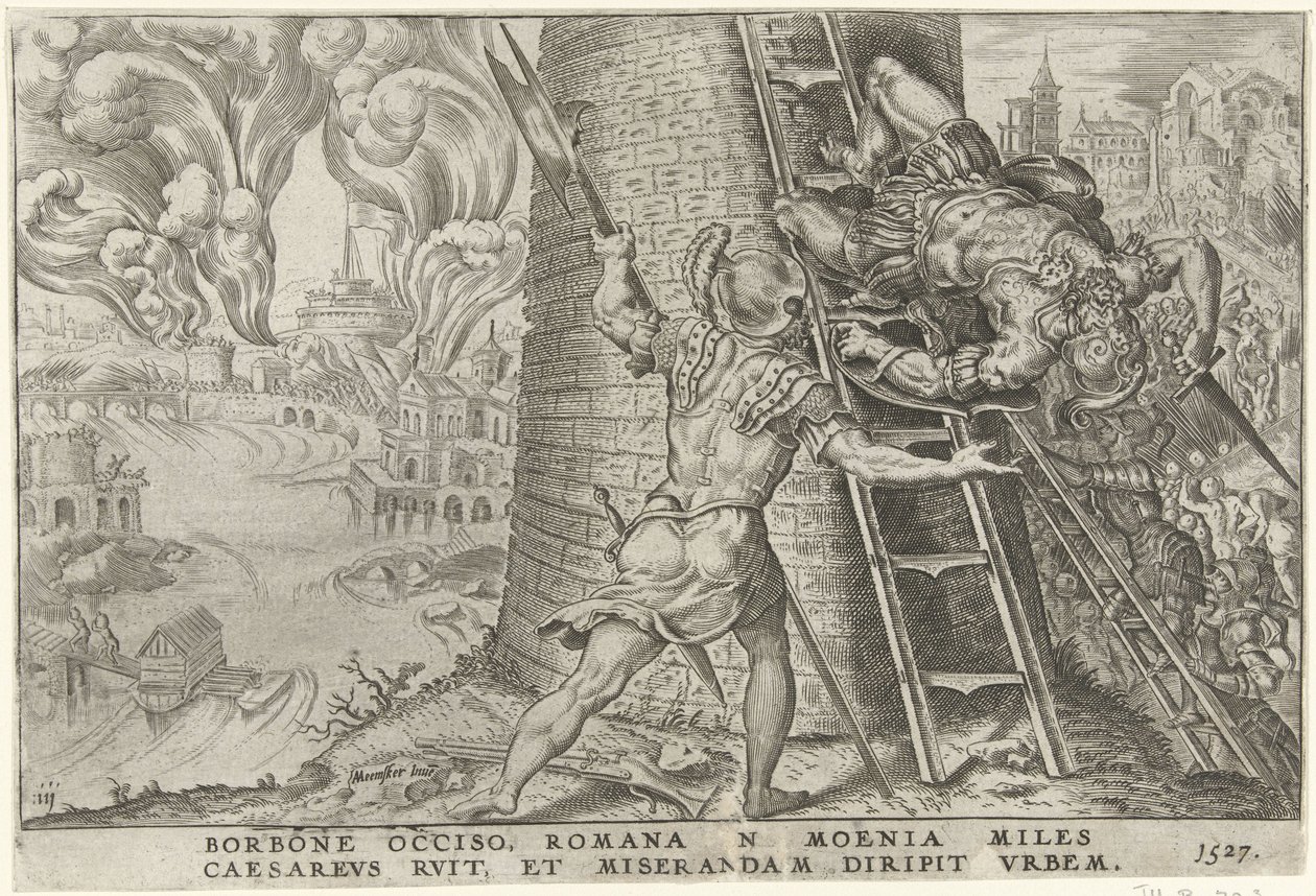 Bestorming van Rome, 1527 door Dirck Volckertsz. Coornhert