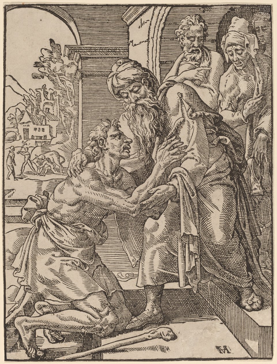 De Terugkeer van de Verloren Zoon door Dirck Volckertz Coornhert after Maerten van Heemskerck