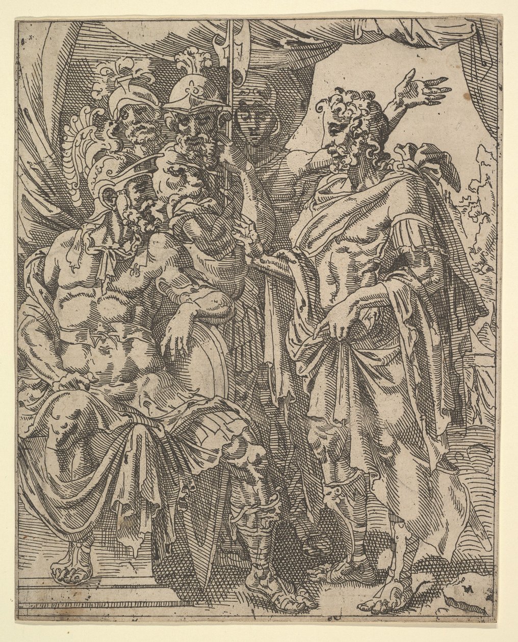 Achior Pleit bij Holofernes voor de Israëlieten, uit Het Verhaal van Judith en Holofernes door Dirck Volkertsen Coornhert