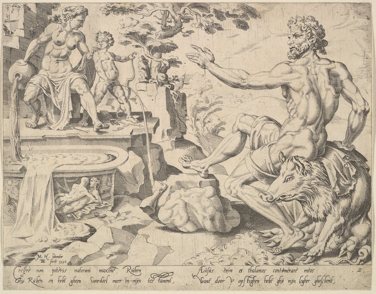 Ruben [Genesis 49:3-4], uit de serie De Twaalf Patriarchen, 1550 door Dirck Volkertsen Coornhert