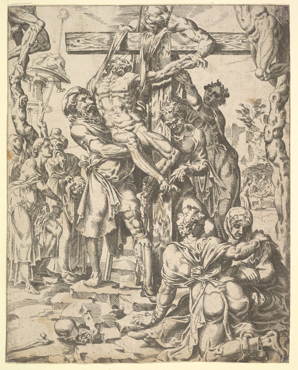 De Kruisafneming, uit De Val en Verlossing van de Mensheid door het Leven en Pa..., 1548 door Dirck Volkertsen Coornhert