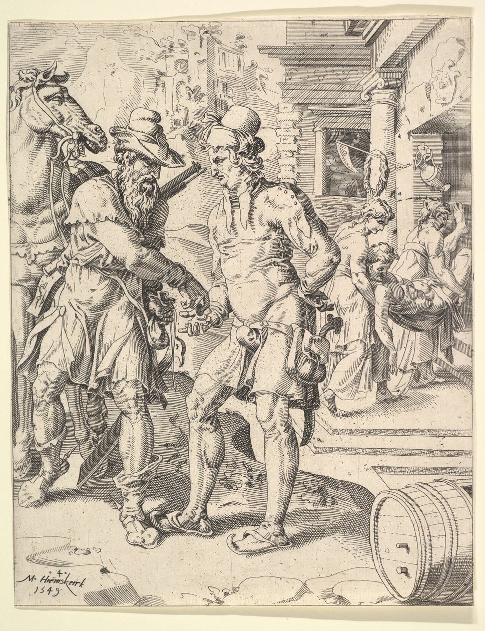 De gelijkenis van de barmhartige Samaritaan, 1549 door Dirck Volkertsen Coornhert