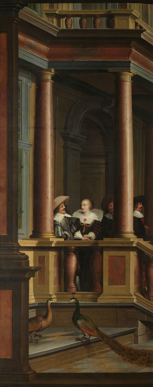 Een Zevendelige Decoratieve Reeks: Een Buitentrap door Dirck van Delen